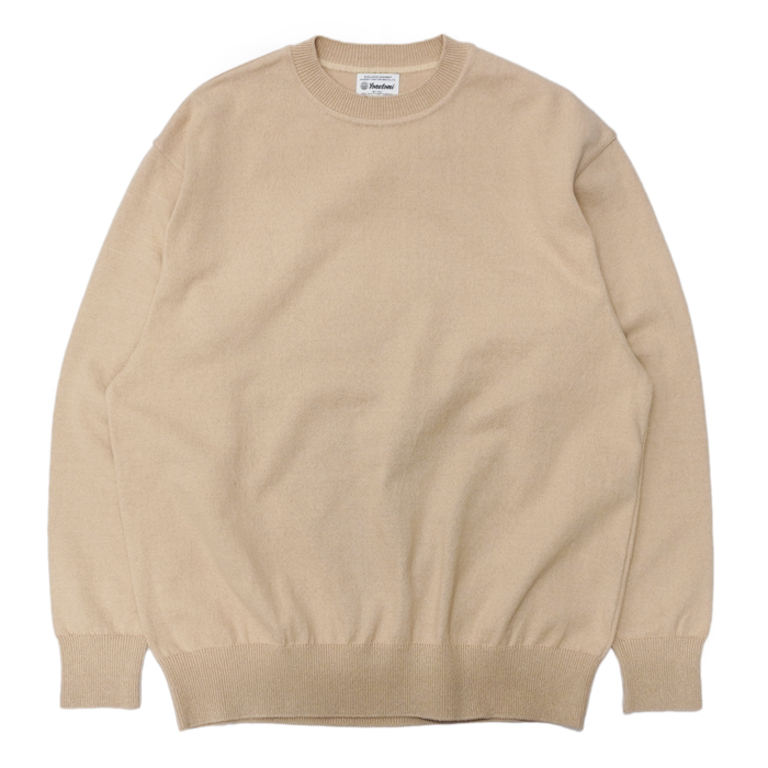 Yonetomi NEW BASIC（ヨネトミニューベーシック）WAVE COTTON KNIT PULLOVER（ウェーブコットンニットプルオーバー）/Beige（ベージュ）