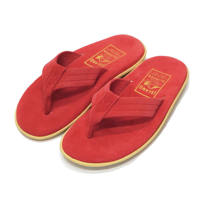 ＜40%OFF＞ISLAND SLIPPER（アイランドスリッパ）PT203 レザートングサンダル/Red Suede（レッドスエード）※23cmのみ