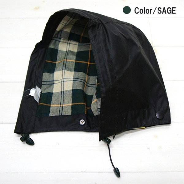 画像4: Barbour(バブァー)Wax Cotton Hood(ワックスコットンフード)/Black(ブラック)・Sage(セージ) (4)