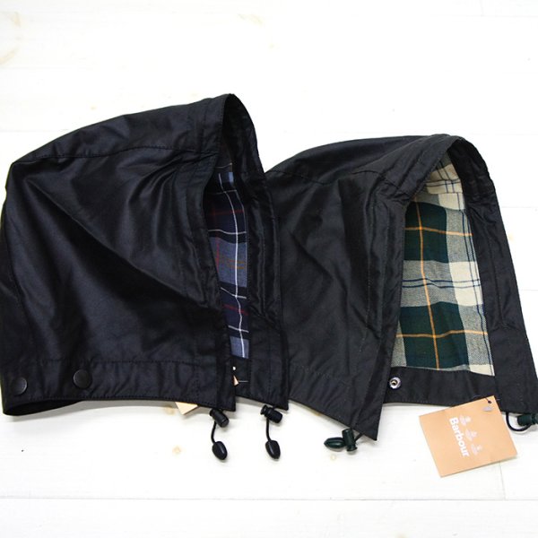 画像1: Barbour（バブァー）Wax Cotton Hood（ワックスコットンフード）/Black（ブラック）・Sage（セージ） (1)