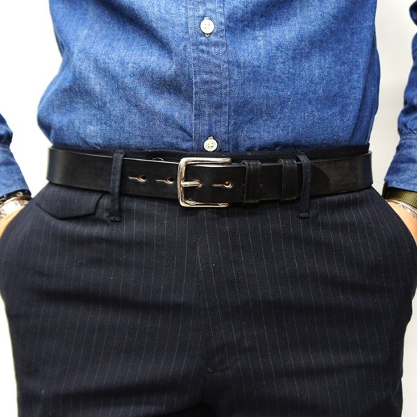画像6: Martin Faizey(マーティンフェイジー)1.25inch West End Buckle Saddle Leather Belt(サドルレザーベルト)/ Black(ブラック) (6)