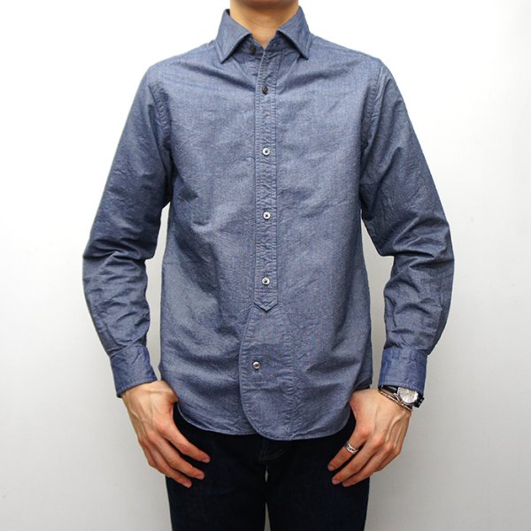 画像7: Nigel Cabourn（ナイジェル・ケーボン）BRITISH OFFICER'S SHIRT（ブリティッシュオフィサーズシャツ）"VINTAGE OXFORD" / Navy（ネイビー） (7)