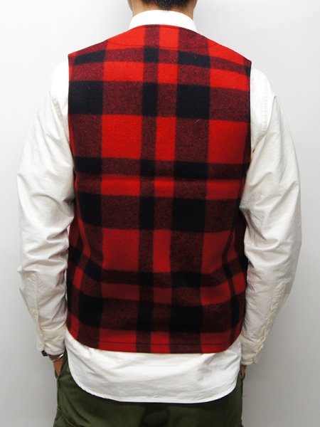 画像10: FILSON(フィルソン)MACKINAW WOOL VEST(マッキーノウールベスト)/ Red×Black(レッド×ブラック) (10)