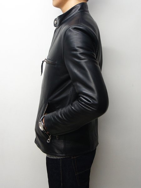 画像12: 【PointUp10%11/10迄】Y'2 LEATHER(ワイツーレザー)STEER OIL SINGLE RIDERS(ステアオイル シングルライダース)/Black(ブラック) (12)