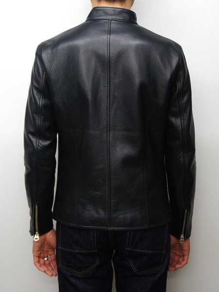 画像13: 【PointUp10%11/10迄】Y'2 LEATHER(ワイツーレザー)STEER OIL SINGLE RIDERS(ステアオイル シングルライダース)/Black(ブラック) (13)