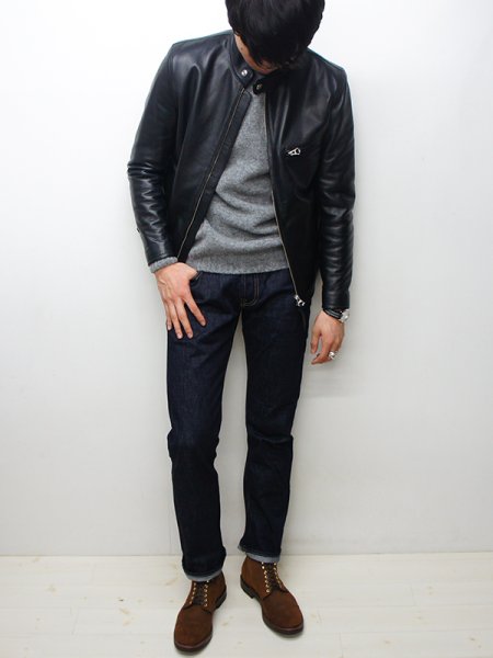 画像15: 【PointUp10%11/10迄】Y'2 LEATHER(ワイツーレザー)STEER OIL SINGLE RIDERS(ステアオイル シングルライダース)/Black(ブラック) (15)