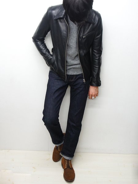 画像18: 【PointUp10%11/10迄】Y'2 LEATHER(ワイツーレザー)STEER OIL SINGLE RIDERS(ステアオイル襟付きシングルライダース)/Black(ブラック) (18)