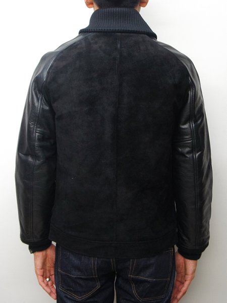 画像15: 【PointUp10%11/10迄】Y'2 LEATHER(ワイツーレザー)STEER SUEDE×STEER OIL RIB JACKET(ステアスエード×ステアオイル リブジャケット)/Black(ブラック) (15)