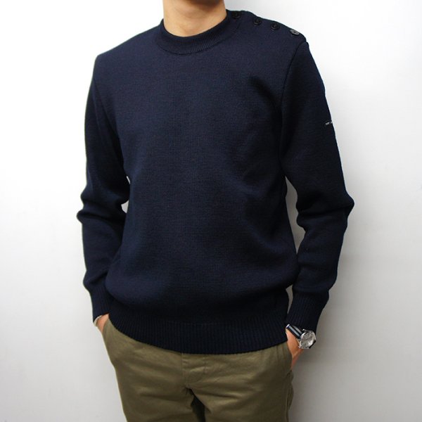 画像8: SAINT JAMES(セントジェームス)CANCALE(肩ボタンプレーンセーター)/NAVY(ネイビー) (8)