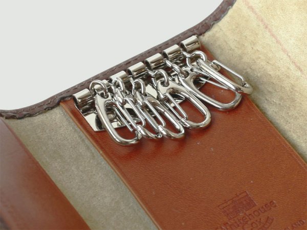 画像4: Whitehouse Cox(ホワイトハウスコックス)S9692 Key Case With Ring(キーケース)/Brown×Tan(ブラウン×タン) (4)