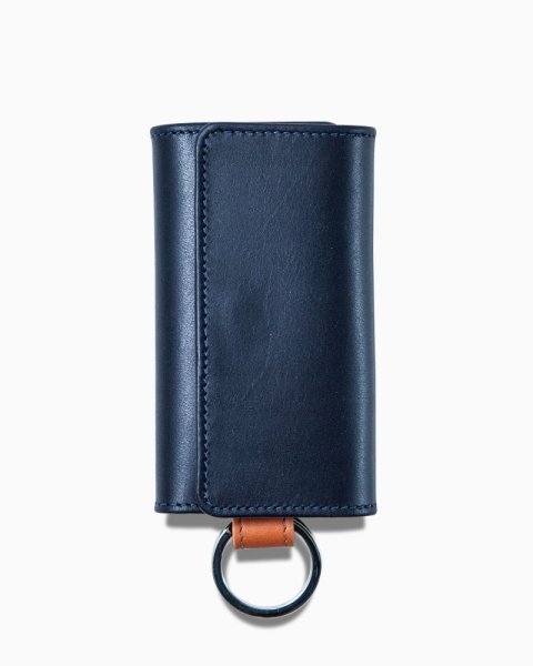 画像1: Whitehouse Cox（ホワイトハウスコックス）S9692 Key Case With Ring（キーケース）/Navy×Tan（ネイビー×タン） (1)