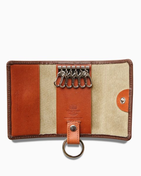 画像2: Whitehouse Cox(ホワイトハウスコックス)S9692 Key Case With Ring(キーケース)/Brown×Tan(ブラウン×タン) (2)