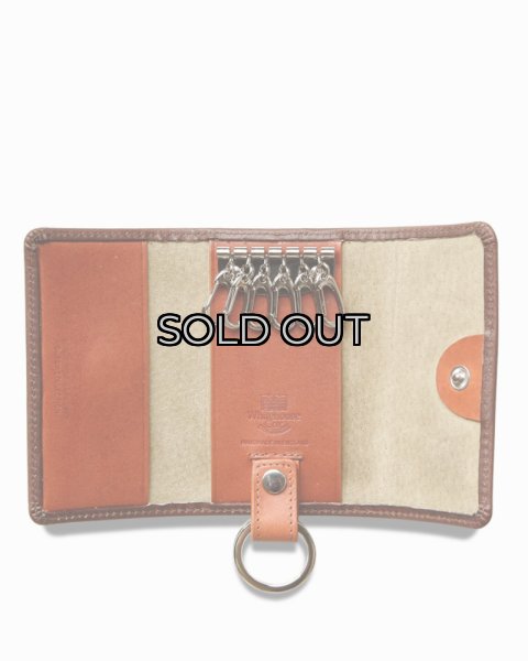 画像2: Whitehouse Cox（ホワイトハウスコックス）S9692 Key Case With Ring（キーケース）/Brown×Tan（ブラウン×タン） (2)