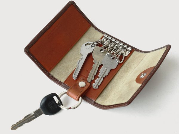 画像6: Whitehouse Cox(ホワイトハウスコックス)S9692 Key Case With Ring(キーケース)/Brown×Tan(ブラウン×タン) (6)