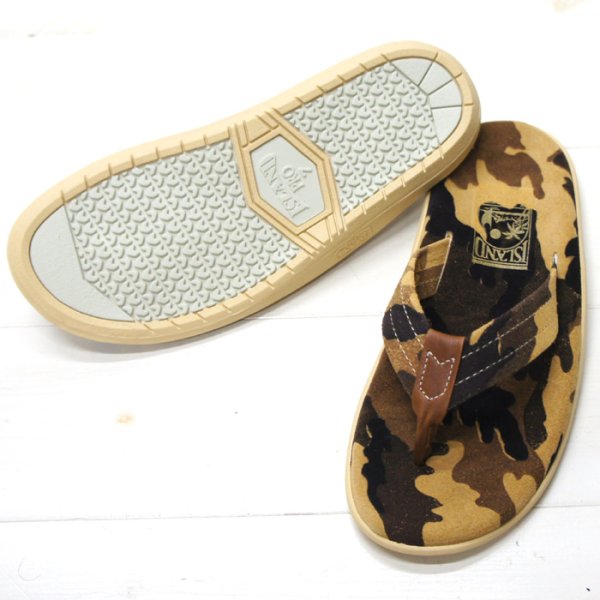 画像2: ＜40%OFF＞ISLAND SLIPPER（アイランドスリッパ）PT203 （レザートングサンダル）/ Tan Camouflage（タンカモフラージュ）※US:7のみ (2)
