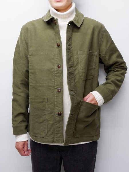 画像6: F.O.B FACTORY(エフオービーファクトリー)FRENCH MOLESKIN JACKET(フレンチモールスキンジャケット)"Heavy Moleskin" / Olive(オリーブ) (6)