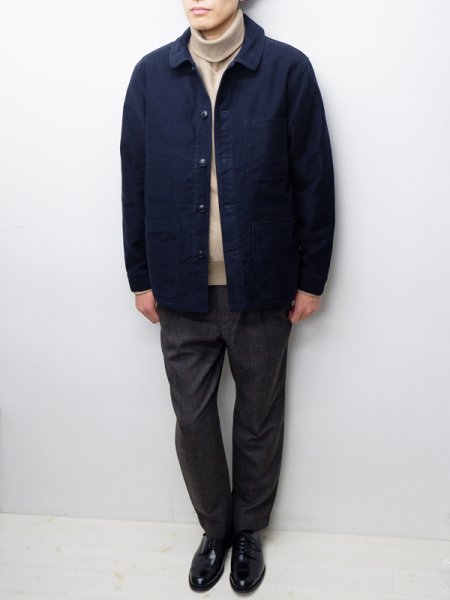 画像10: F.O.B FACTORY（エフオービーファクトリー）FRENCH MOLESKIN JACKET（フレンチモールスキンジャケット）"Heavy Moleskin" / Navy（ネイビー） (10)