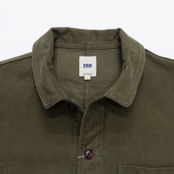 画像2: F.O.B FACTORY(エフオービーファクトリー)FRENCH MOLESKIN JACKET(フレンチモールスキンジャケット)"Heavy Moleskin" / Olive(オリーブ) (2)