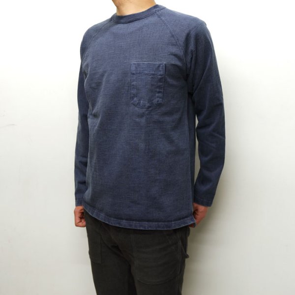 画像8: Good On（グッドオン）Long Sleeve Heavy Raglan Pocket Tee（ロングスリーブヘビーラグランポケットTシャツ）"Pigment Dye" / Slate（スレート） (8)