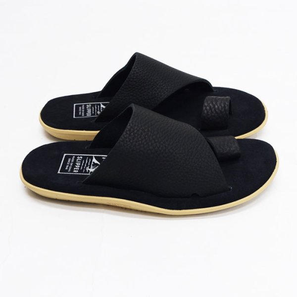 画像4: ＜40%OFF＞SLAND SLIPPER（アイランドスリッパ）PTS704BH（ブルハイドレザーサンダル）/ Black×Black（ブラック×ブラック） (4)