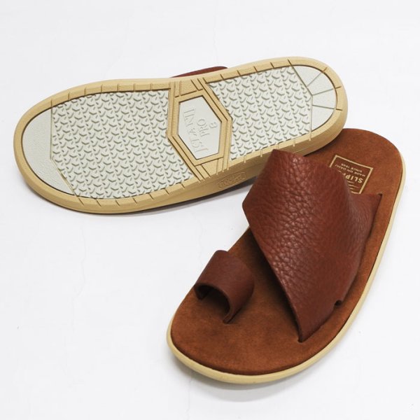 画像2: ＜40%OFF＞ISLAND SLIPPER（アイランドスリッパ）PTS704BH（ブハイドレザーサンダル）/ Peanut×Tobacco（ピーナッツ×タバコ）※US:8（約28cm）のみ (2)