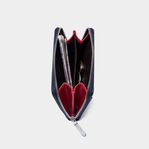 画像5: Whitehouse Cox(ホワイトハウスコックス)S1941 Zip Multi Case(ジップマルチケース)/Navy×Red(ネイビー×レッド) (5)