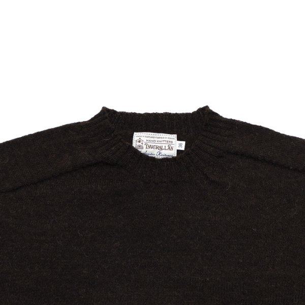 画像3: INVERALLAN（インバーアラン）Crew Neck Saddle Shoulder Sweater（クルーネックサドルショルダーセーター）"Voe True Shetland" / Black（ブラック） (3)