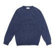 画像1: INVERALLAN（インバーアラン）Crew Neck Saddle Shoulder Sweater（クルーネックサドルショルダーセーター）Supersoft Shetland/Denim（デニム） (1)