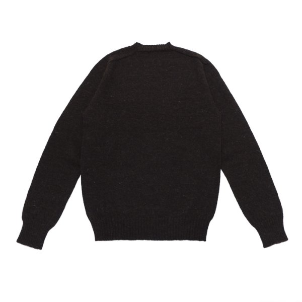 画像2: INVERALLAN（インバーアラン）Crew Neck Saddle Shoulder Sweater（クルーネックサドルショルダーセーター）"Voe True Shetland" / Black（ブラック） (2)