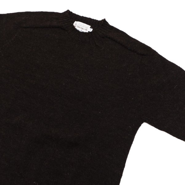 画像4: INVERALLAN（インバーアラン）Crew Neck Saddle Shoulder Sweater（クルーネックサドルショルダーセーター）"Voe True Shetland" / Black（ブラック） (4)