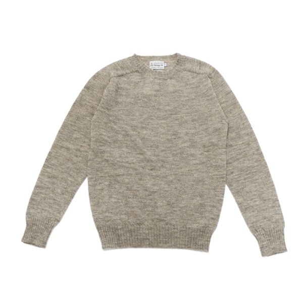 画像1: INVERALLAN（インバーアラン）Crew Neck Saddle Shoulder Sweater（クルーネックサドルショルダーセーター）Voe True Shetland/Silver（シルバー）※サイズ40のみ (1)