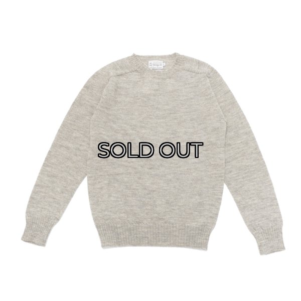 画像1: INVERALLAN（インバーアラン）Crew Neck Saddle Shoulder Sweater（クルーネックサドルショルダーセーター）"Voe True Shetland" / Silver（シルバー） (1)