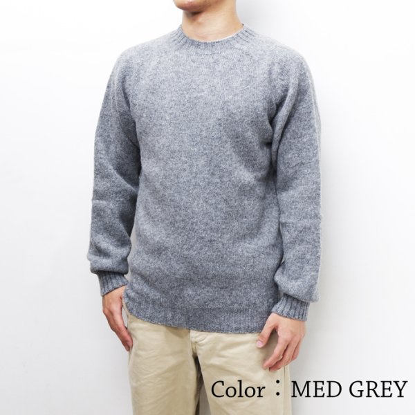 画像7: INVERALLAN（インバーアラン）Crew Neck Saddle Shoulder Sweater（クルーネックサドルショルダーセーター）”Supersoft Shetland” / Charcoal（チャコールグレー） (7)