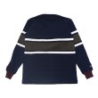 画像2: ＜OUTLET＞BARBARIAN（バーバリアン）クラシック ラガーシャツ（CENTER STRIPES）”旧モデル” / Navy×Ivory×Moss（ネイビー×アイボリー×モスグリーン）※Sサイズのみ (2)