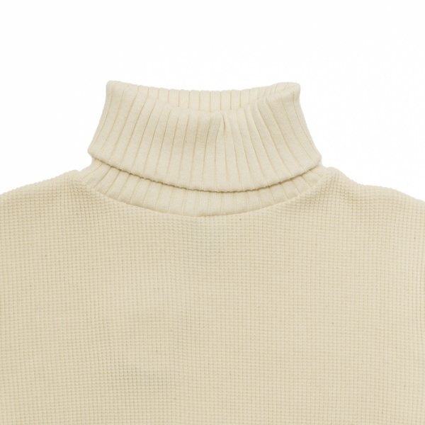 画像3: Nigel Cabourn（ナイジェル・ケーボン）TURTLE NECK SHIRT（タートルネックシャツ）"WAFFLE" / Ivory（アイボリー） (3)