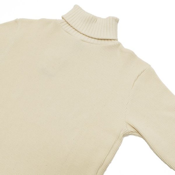 画像4: Nigel Cabourn（ナイジェル・ケーボン）TURTLE NECK SHIRT（タートルネックシャツ）"WAFFLE" / Ivory（アイボリー） (4)