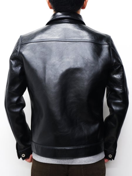画像13: 【PointUp10%11/10迄】Y'2 LEATHER(ワイツーレザー)ANILINE HORSE 1st Type Jacket(アニリンホースファーストタイプジャケット)/Black(ブラック) (13)