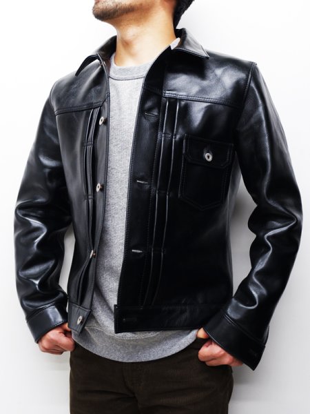 画像11: 【PointUp10%11/10迄】Y'2 LEATHER(ワイツーレザー)ANILINE HORSE 1st Type Jacket(アニリンホースファーストタイプジャケット)/Black(ブラック) (11)