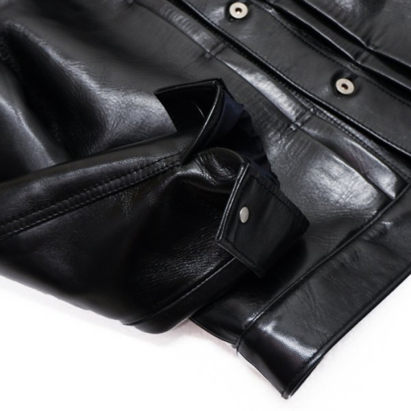 画像7: 【PointUp10%11/10迄】Y'2 LEATHER(ワイツーレザー)ANILINE HORSE 1st Type Jacket(アニリンホースファーストタイプジャケット)/Black(ブラック) (7)