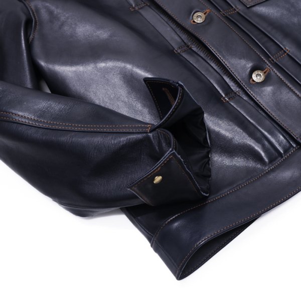 画像8: 【PointUp10%11/10迄】Y'2 LEATHER(ワイツーレザー)INDIGO HORSE 1st Type Jacket(インディゴホースファーストタイプジャケット)/Indigo(インディゴ) (8)