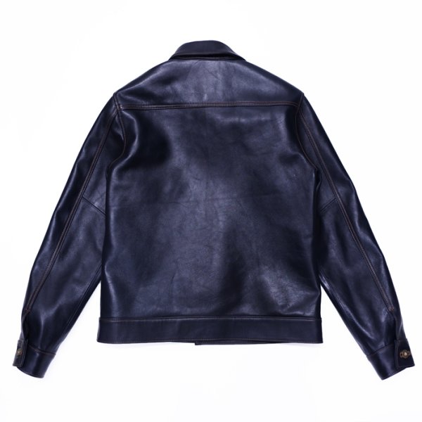画像2: 【PointUp10%11/10迄】Y'2 LEATHER(ワイツーレザー)INDIGO HORSE 1st Type Jacket(インディゴホースファーストタイプジャケット)/Indigo(インディゴ) (2)