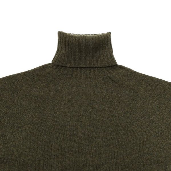 画像3: INVERALLAN(インバーアラン)Roll Neck Saddle Shoulder Sweater(ロールネックサドルショルダーセーター)"Geelong Lambswool" / Loden Green(ローデングリーン) (3)