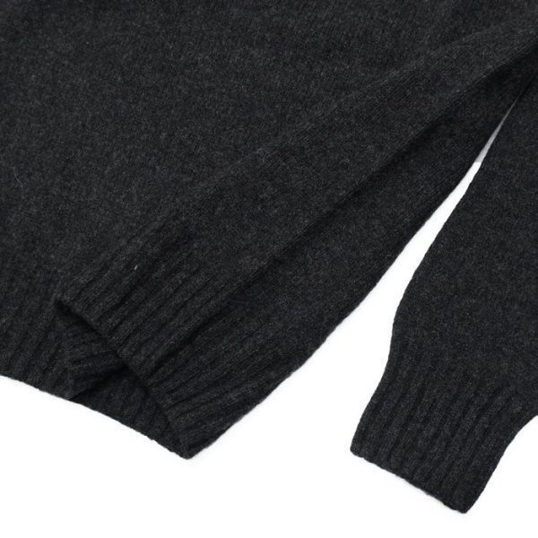 画像5: INVERALLAN（インバーアラン）Roll Neck Saddle Shoulder Sweater（ロールネックサドルショルダーセーター）"Geelong Lambswool" / Charcoal（チャコールグレー） (5)