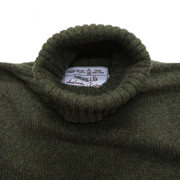 画像7: INVERALLAN(インバーアラン)Roll Neck Saddle Shoulder Sweater(ロールネックサドルショルダーセーター)"Geelong Lambswool" / Loden Green(ローデングリーン) (7)