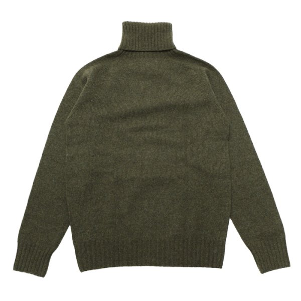 画像2: INVERALLAN(インバーアラン)Roll Neck Saddle Shoulder Sweater(ロールネックサドルショルダーセーター)"Geelong Lambswool" / Loden Green(ローデングリーン) (2)