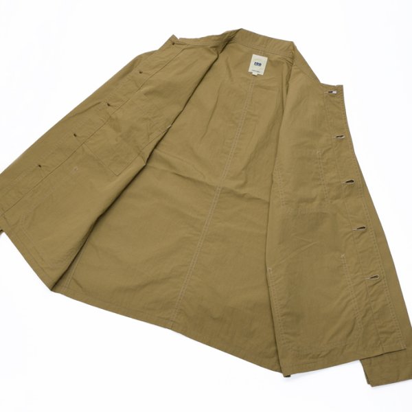 画像5: F.O.B FACTORY（エフオービーファクトリー）FRENCH SHIRT JACKET（フレンチシャツジャケット）"COTTON NYLON" / Khaki（カーキ） (5)