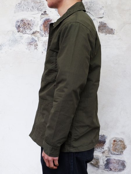 画像8: F.O.B FACTORY(エフオービーファクトリー)FRENCH SHIRT JACKET(フレンチシャツジャケット)"COTTON NYLON" / Olive(オリーブ) (8)