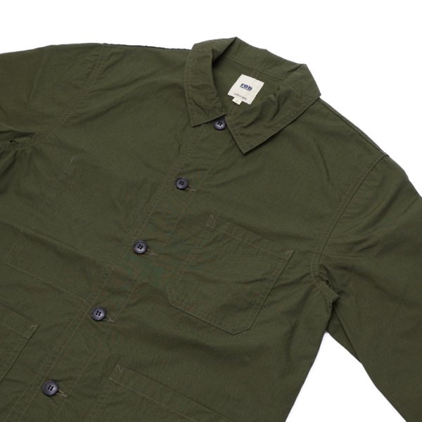画像3: F.O.B FACTORY(エフオービーファクトリー)FRENCH SHIRT JACKET(フレンチシャツジャケット)"COTTON NYLON" / Olive(オリーブ) (3)