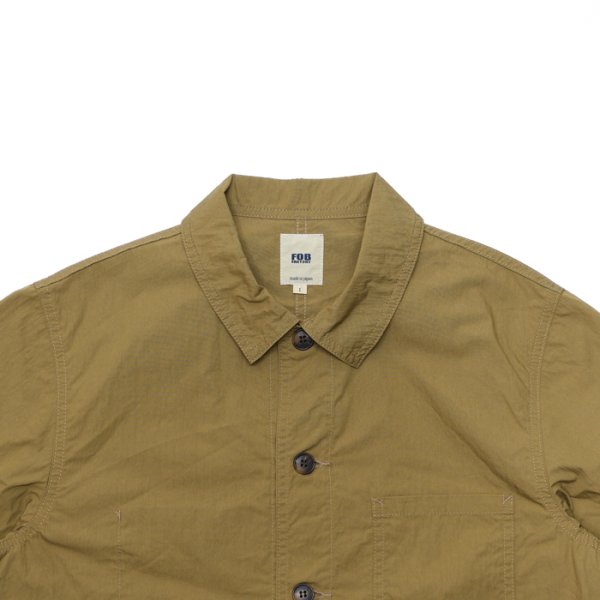 画像2: F.O.B FACTORY（エフオービーファクトリー）FRENCH SHIRT JACKET（フレンチシャツジャケット）"COTTON NYLON" / Khaki（カーキ） (2)