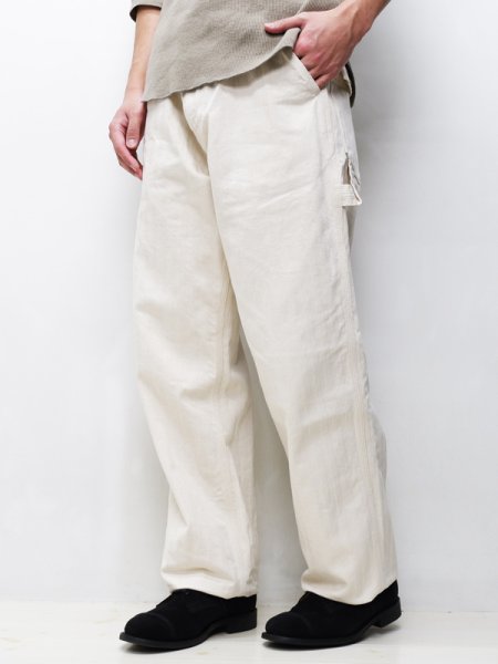 画像7: F.O.B FACTORY（エフオービーファクトリー）HBT PAINTER PANTS（HBTペインターパンツ）"Wavy Herringbone" / Ecru（エクリュ）【裾上げ無料】 (7)